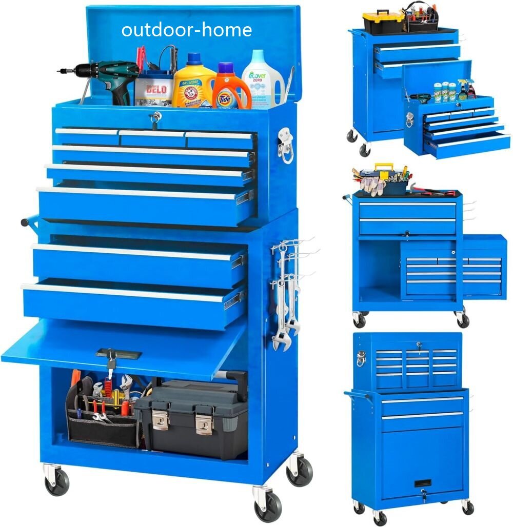 Rolling Tool Chest 8-Drawer Mobile Workbench Garage Tool Boxs Storage Cabinet gallery