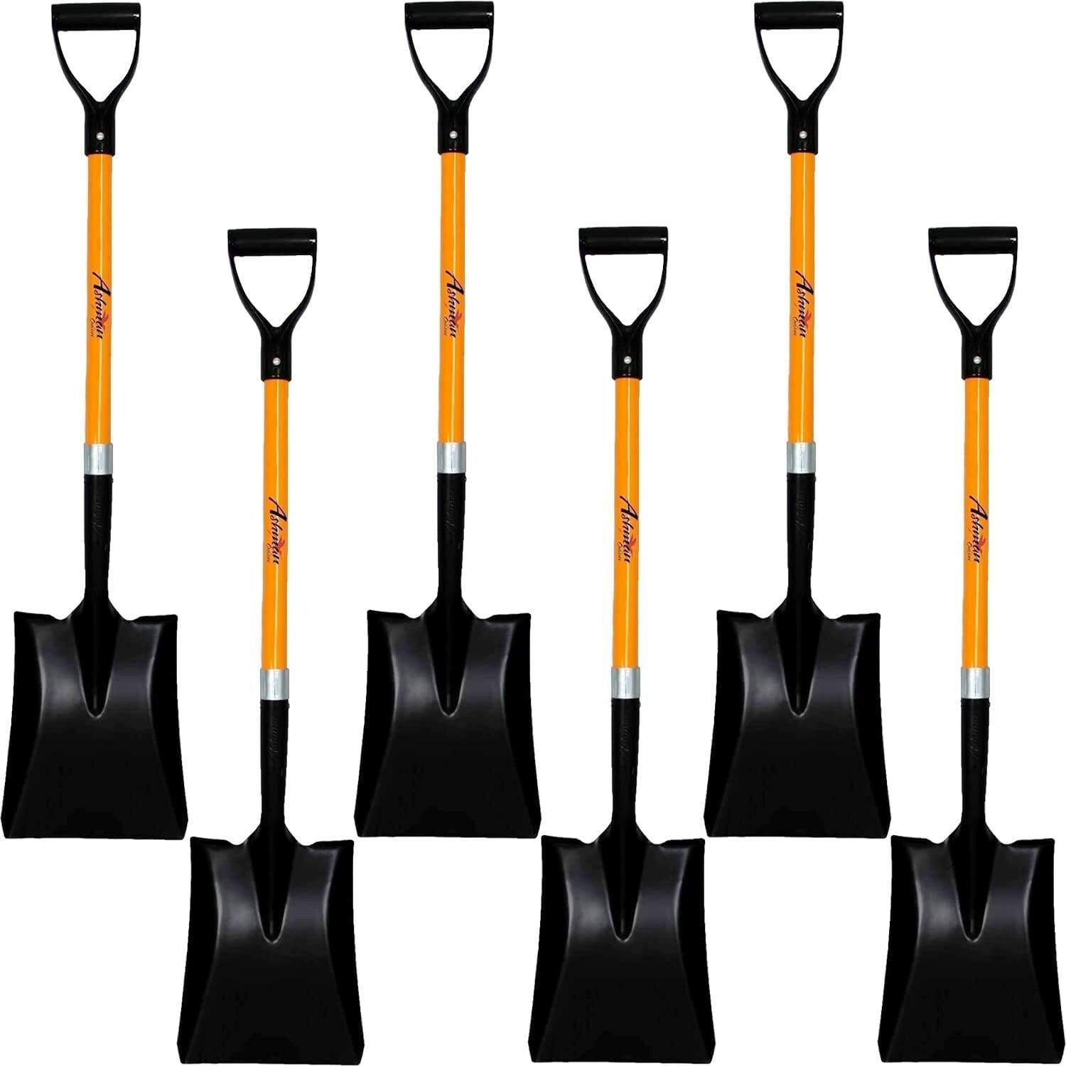 6Pack AshmanOnline Square Shovel 41 Inches Long D Grip with Durable Handle gallery