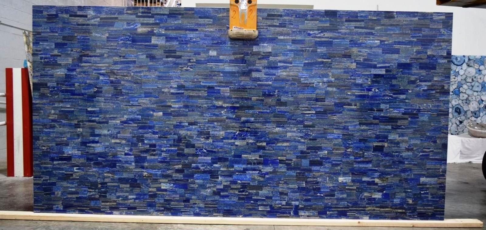 Lapis Lazuli Corner Table Top | Blue Gemstone Coffee Table Top for Home & Hotel gallery