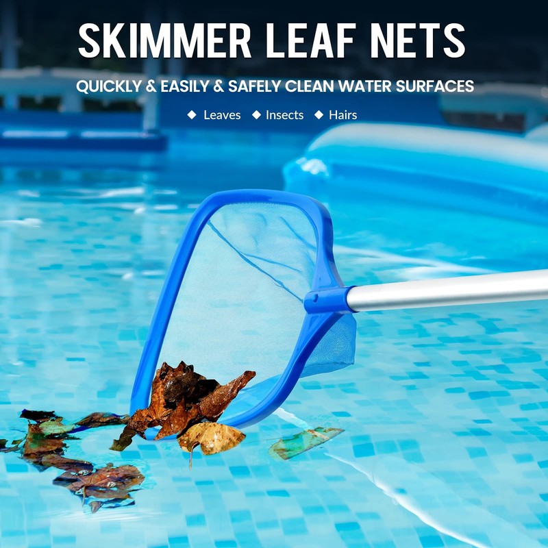 Pool Skimmer Net, Deep Pool Leaf Net with Reinforced Frame, Large Capacity gallery