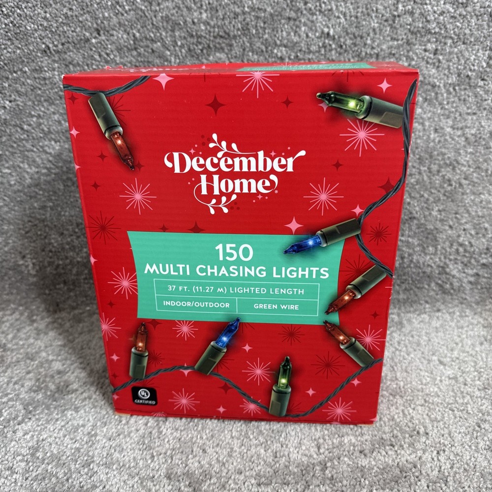 December Home 150 Multi Chasing Lights 37 ft String Lighted Christmas Adjustable