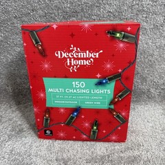 December Home 150 Multi Chasing Lights 37 ft String Lighted Christmas Adjustable
