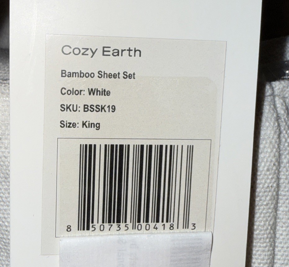 Cozy Earth King Size Bamboo Sheet Set - White gallery