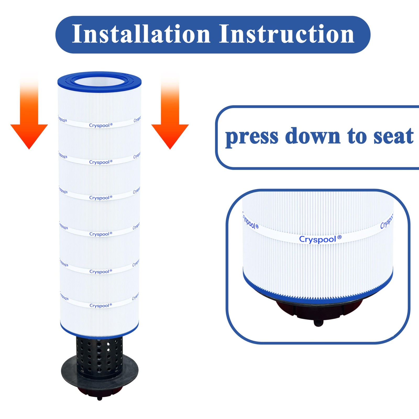 Filter Cartridge 200 Sq. Ft Compatible Cryspool CP-09032 Pool CC200 PAP200 Clean gallery