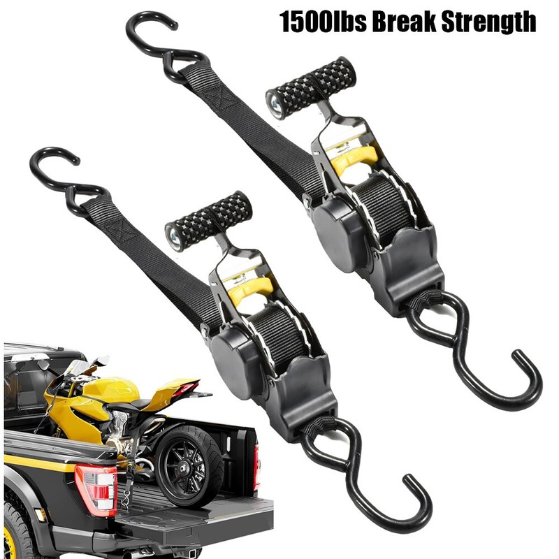 2 Pack Marine Retractable Transom Tie Down 1500lbs Boat Trailer Heavy Duty Strap gallery