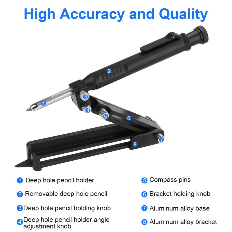 Multi-function Scribing Tool Construction Pencil DIY Woodworking Profile Scribe gallery