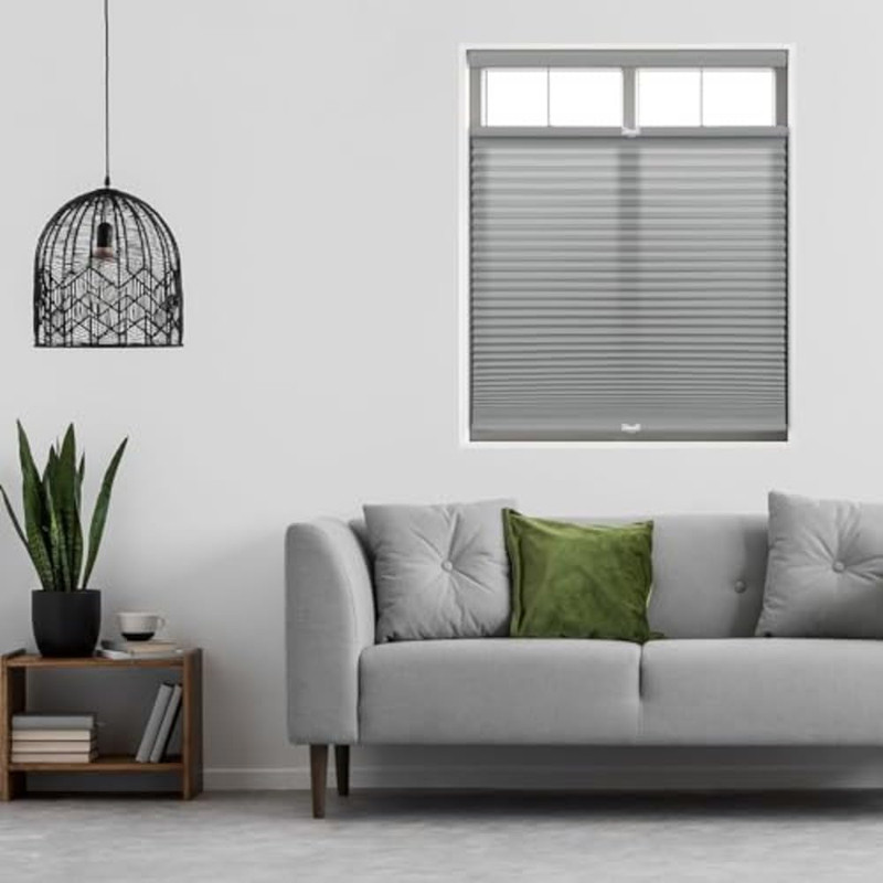 Cordless Light Filtering Cellular Shade, 38" W x 54" H, Anchor Gray gallery