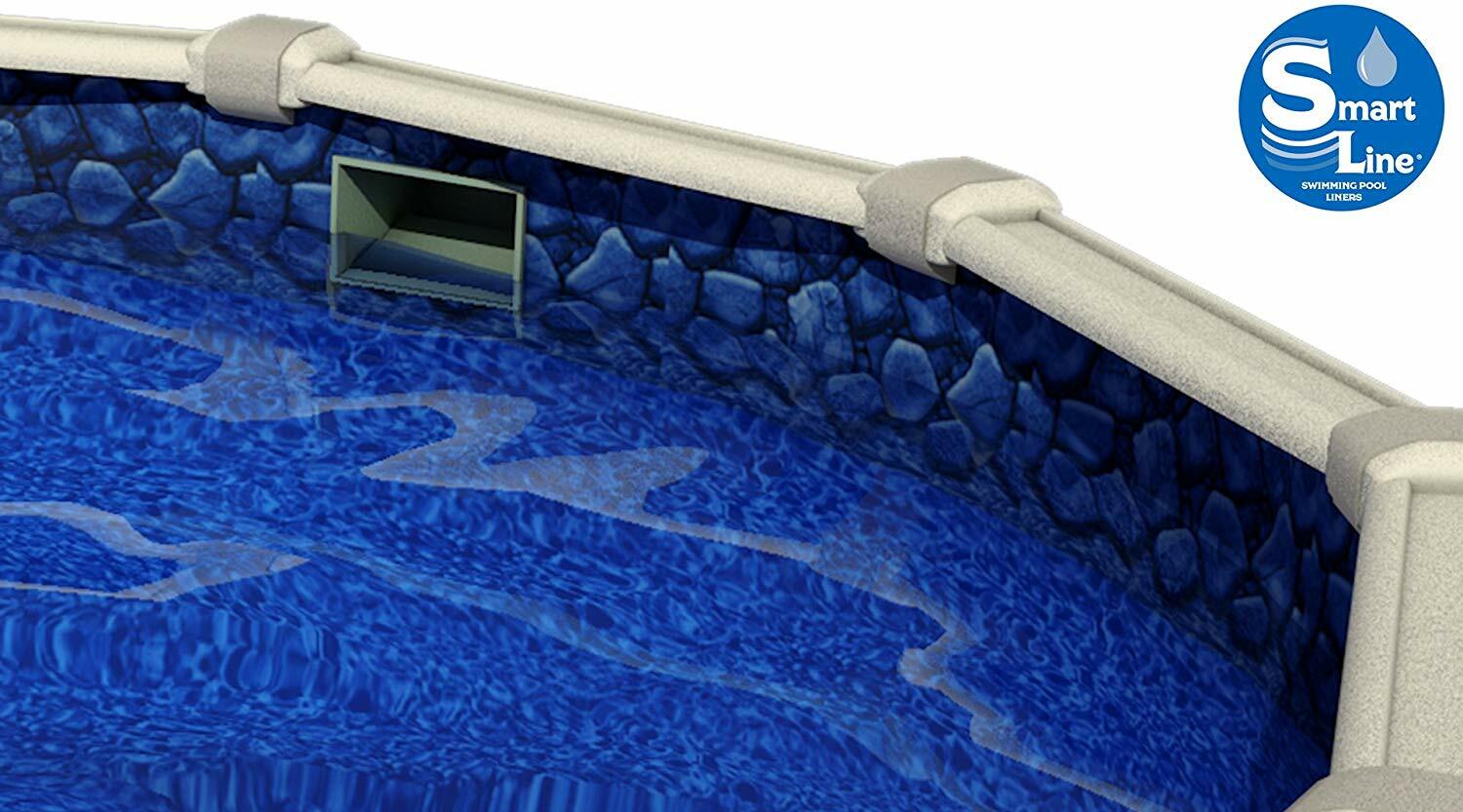 SmartLine 18' Round Overlap Boulder 25 Gauge Swimming Pool Liner w/ Coping gallery