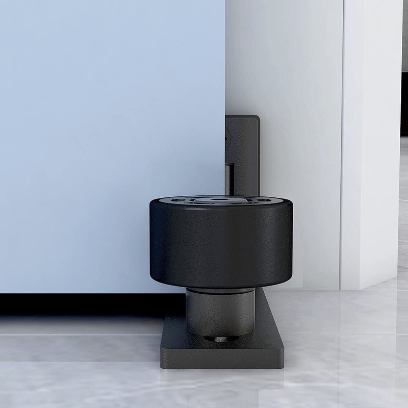 Adjustable Wall Mount Floor Guide with Roller / T-Shape Bottom Floor Guide Black gallery