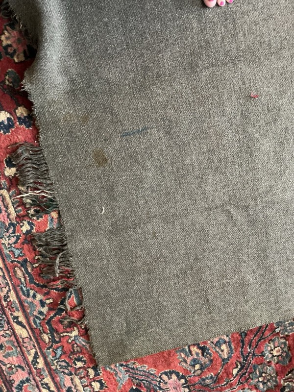 Plaid Wool Or Wool Blend, Sofa Throw, Some Spots n Loss Of Fringe 60 X 56” gallery