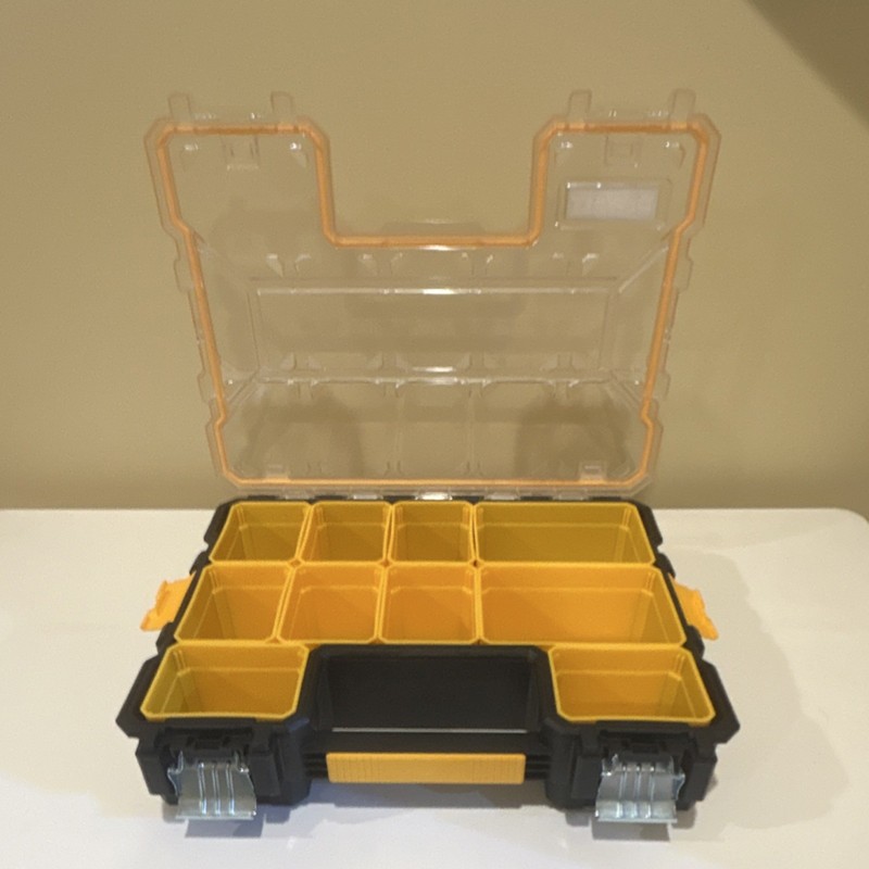 DEWALT Plastic Tool Organizer Compartment Box Clear Lid Removable Dividers gallery