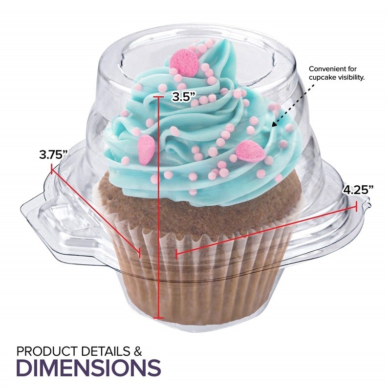 Stock Your Home Individual Plastic Cupcake Containers w/ Dome Lid 25 Count gallery