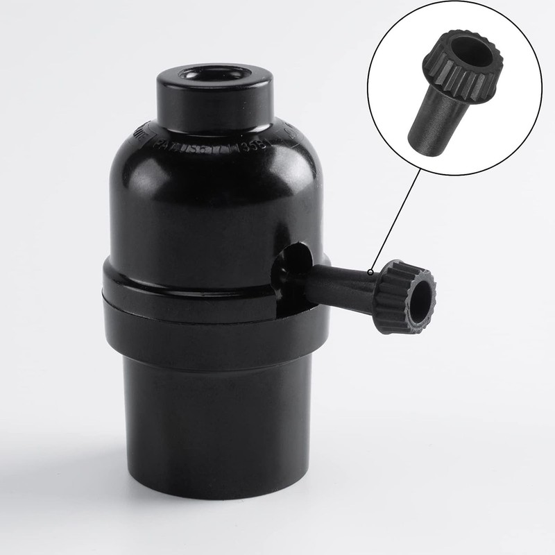20mm Standard Replacement Black Switch Knobs for Table and Floor Lamps - 4 Pack gallery