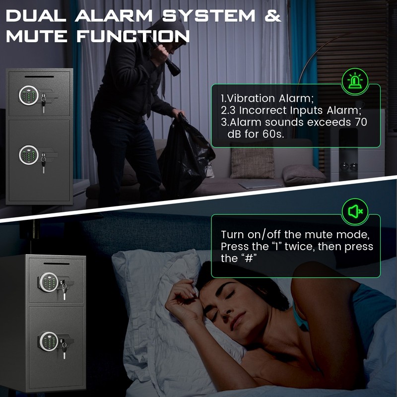Large Safe, Digital Security Safe Box with Deposit Slot & Dual Alarm for Home gallery