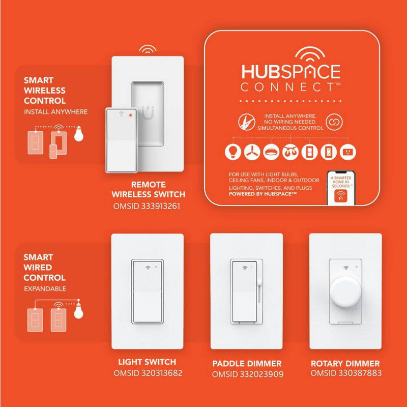 Smart Remote Rocker Switch with Bluetooth, No-Hub Required, Battery Powered, Whi gallery