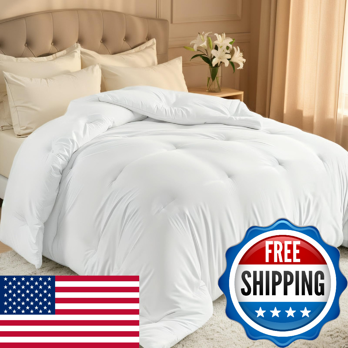 Easthome Full Size All Season Quilted Comforter Down Alternative Duvet Insert 4 gallery