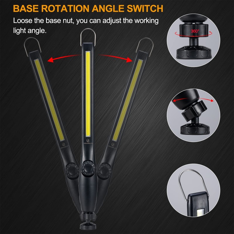 ORHOMELIFE LED Work Light-750 Lumens Rechargeable COB Light with Power Capacity gallery