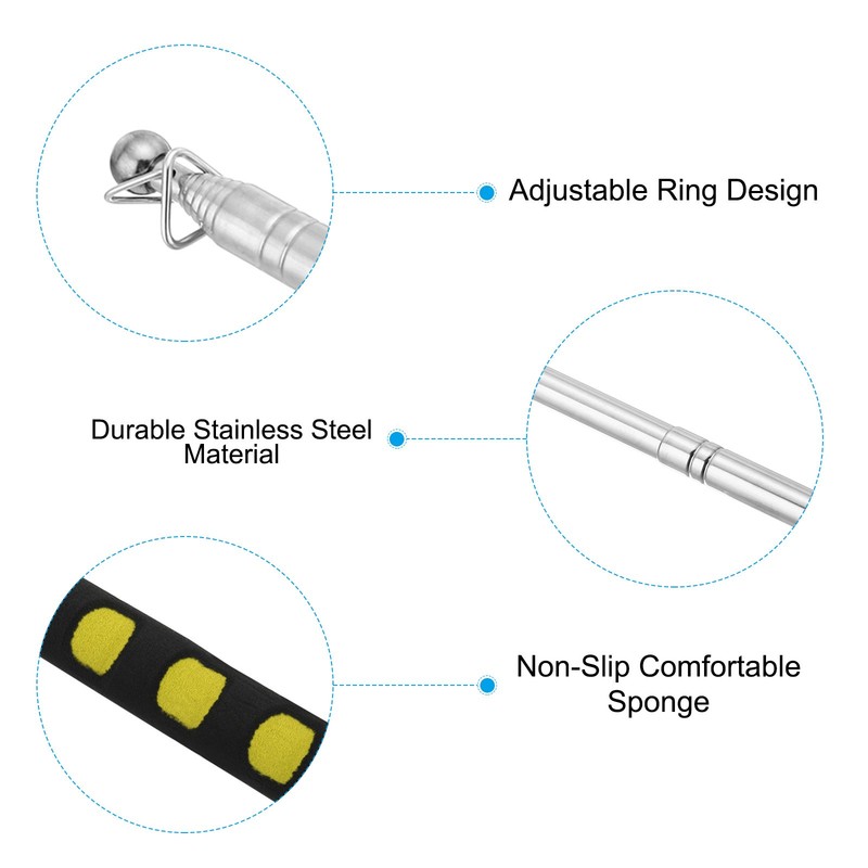 1.6M/5.2ft Telescopic Handheld Flagpole,1Set Pointer Stick Sponge Handle Yellow gallery