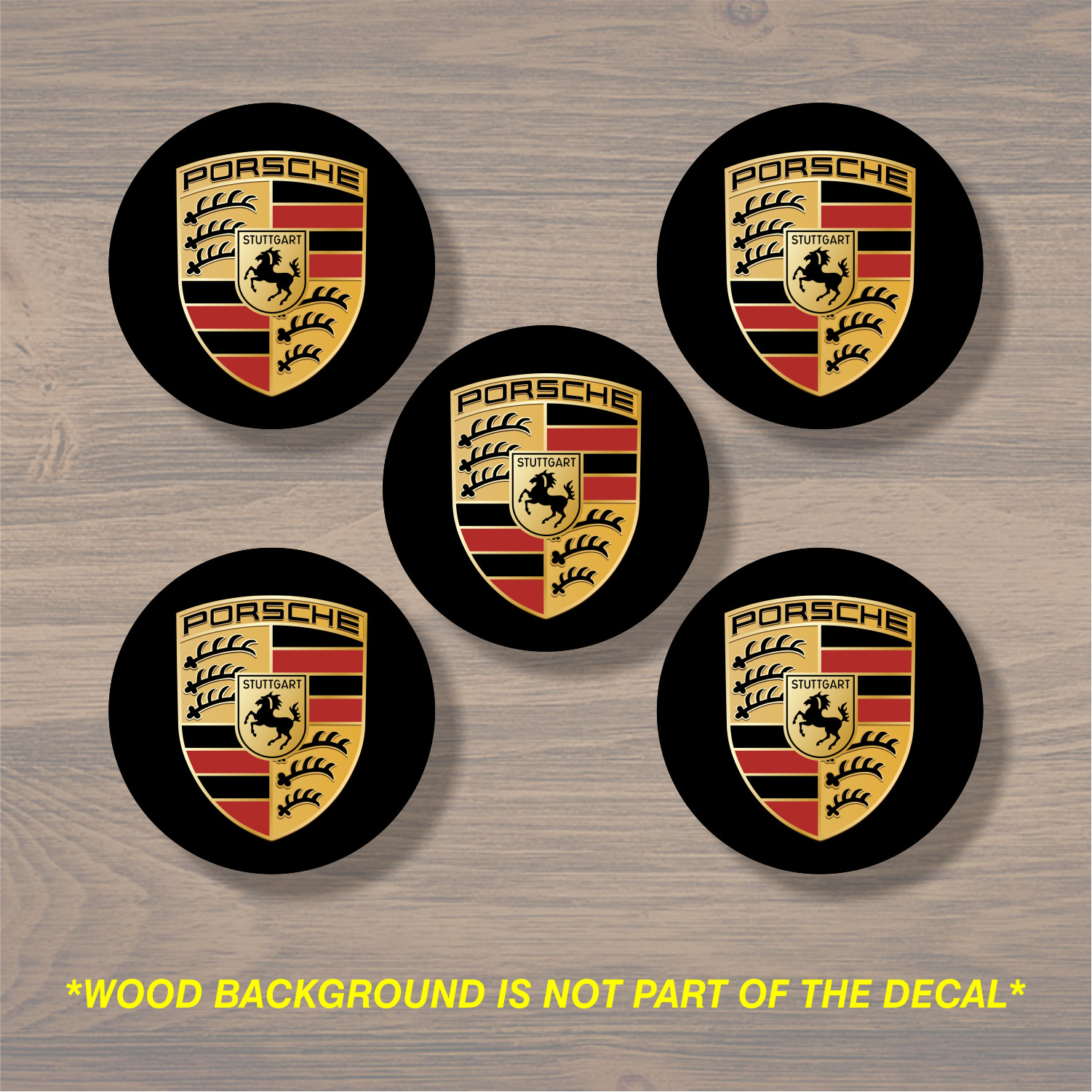 Porsche Wheel Center Cap Overlay x5, Vinyl Decal Sticker gallery