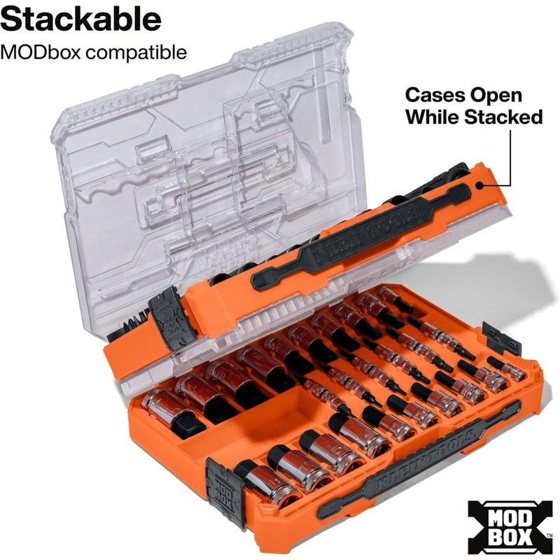 Klein Tools 65233HEX Hex Bit Socket Set, 1/4, 3/8, 1/2-Inch Drives, Knurled gallery