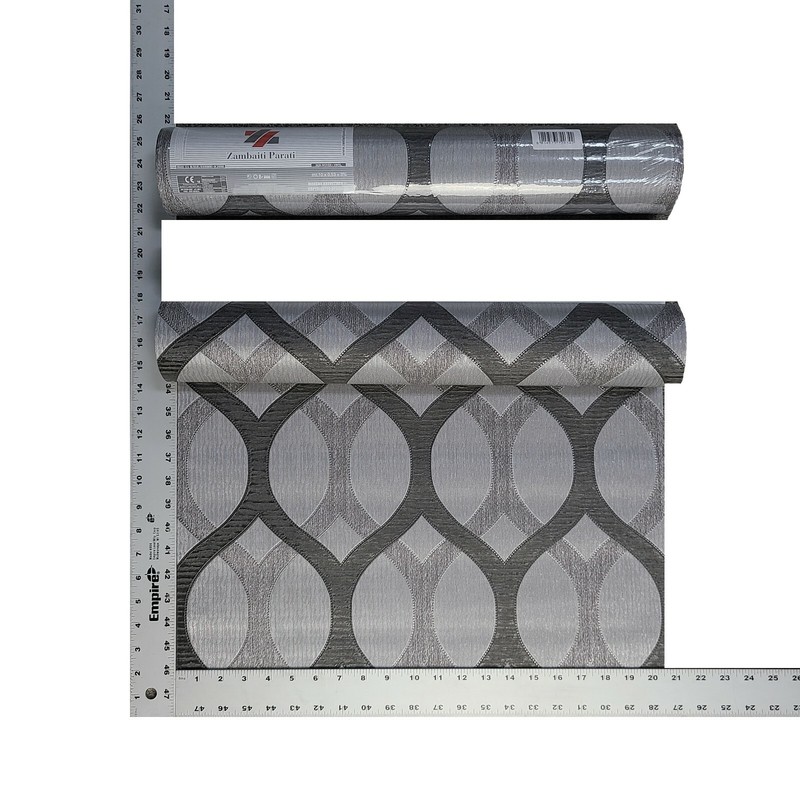 Ogee Black gray silver metallic diamonds textured lines Geometric Wallpaper 3D gallery
