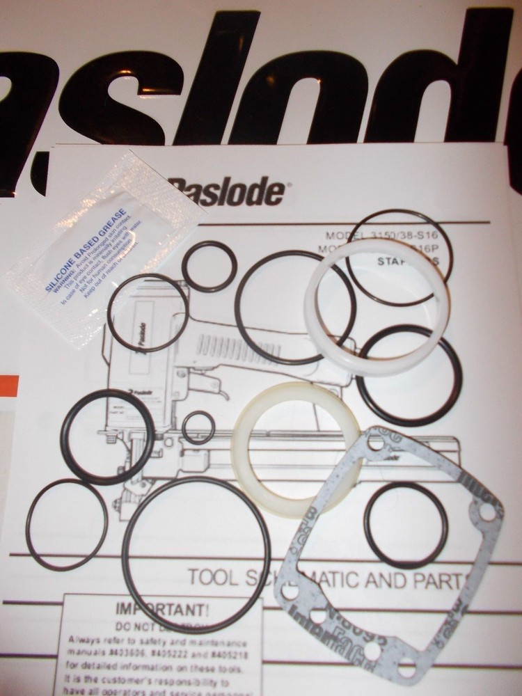 Paslode Stapler 3200/50 S16/W16 O-Ring Kit + 402725 + 405243 + 402707 LUBE