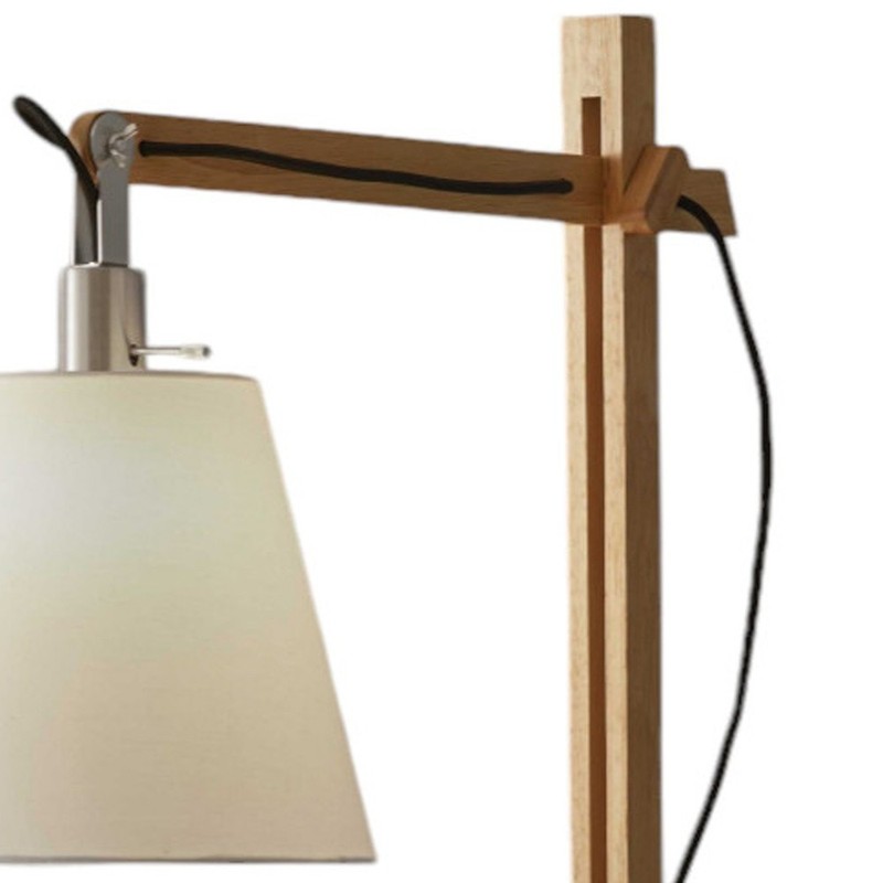 61" Natural Solid Wood Task With White Cotton Shade gallery