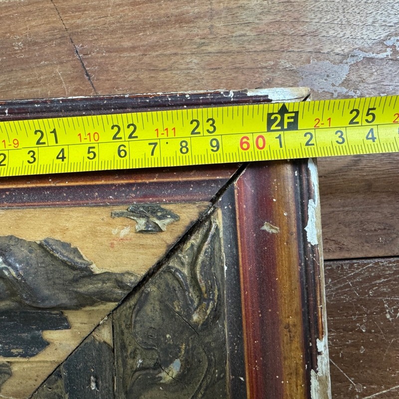 Antique Early 1900s Solid Wood Plaster Detail LARGE 16x20 Picture Frame NO GLASS gallery