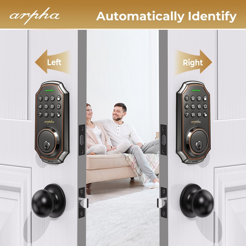 ARPHA Keyless Smart Door Lock Entry Keypad Deadbolt Anti-Peeping Auto Lock D180 gallery