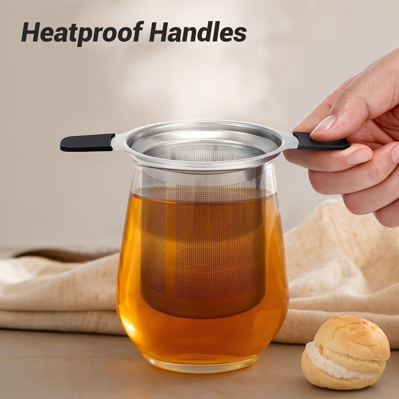 Stainless Steel Tea Infuser Steeper Strainer for Loose Leaf Tea, Fine Mesh Reusa gallery