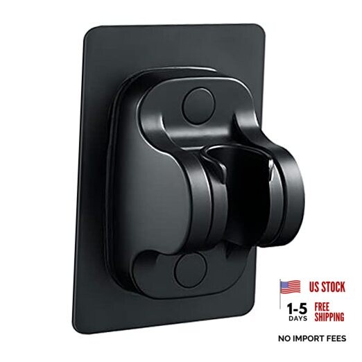Large Wall Mount Strong Adhesive Waterproof Handheld Shower Black gallery