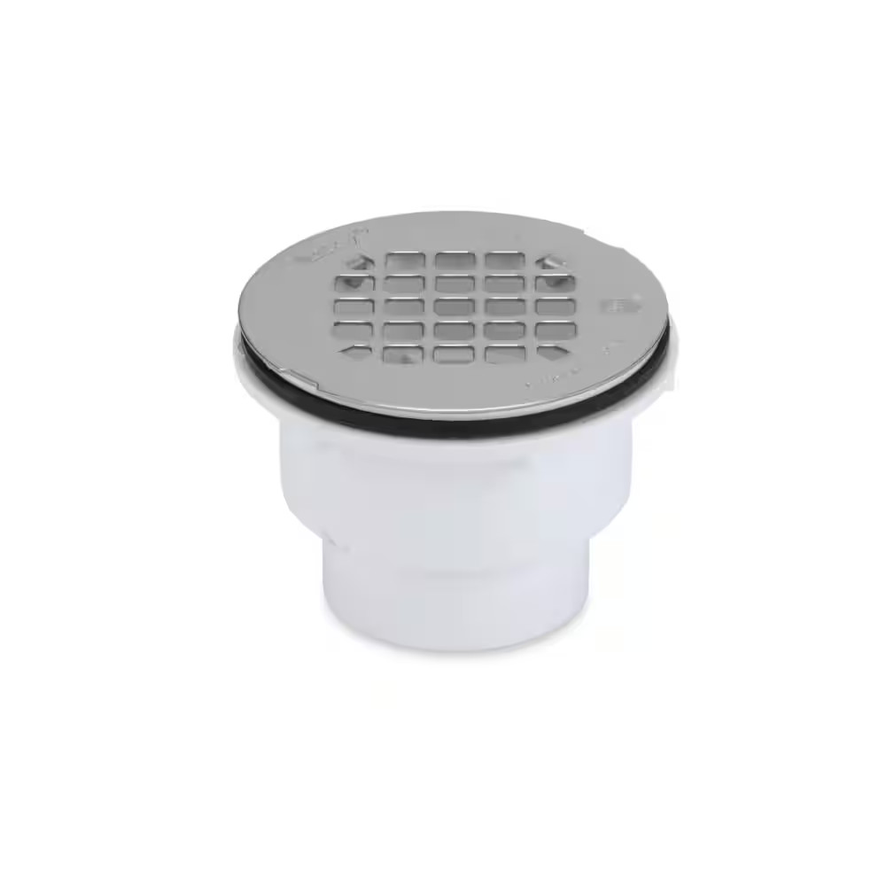 2 In. PVC Shower Drain with Snap-In Stainless Steel Strainer gallery