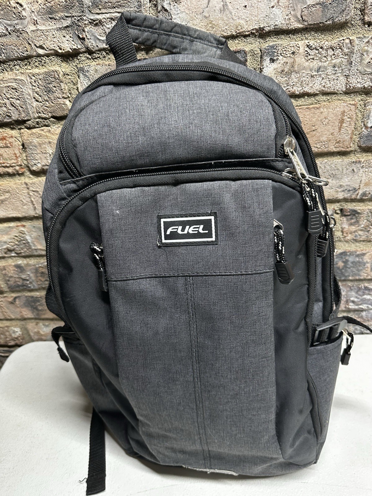 Fuel Outdoor Computer Laptop Backpack Gray With Multiple Compartments Zippers 2