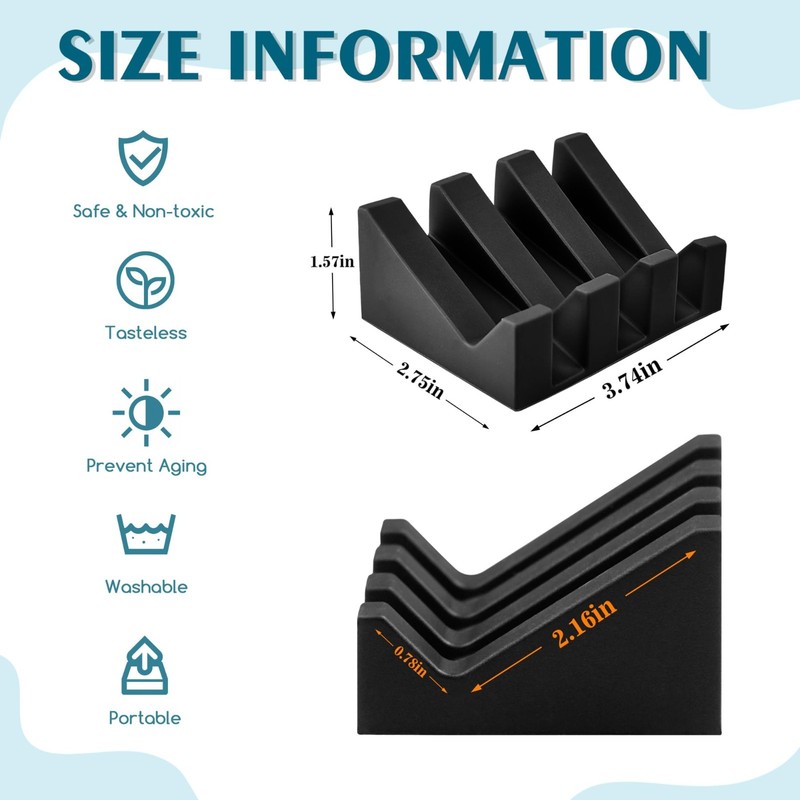 Self-Draining Silicone Soap Dish Holder for Bathroom & Kitchen, 2-Pack, Keeps So gallery