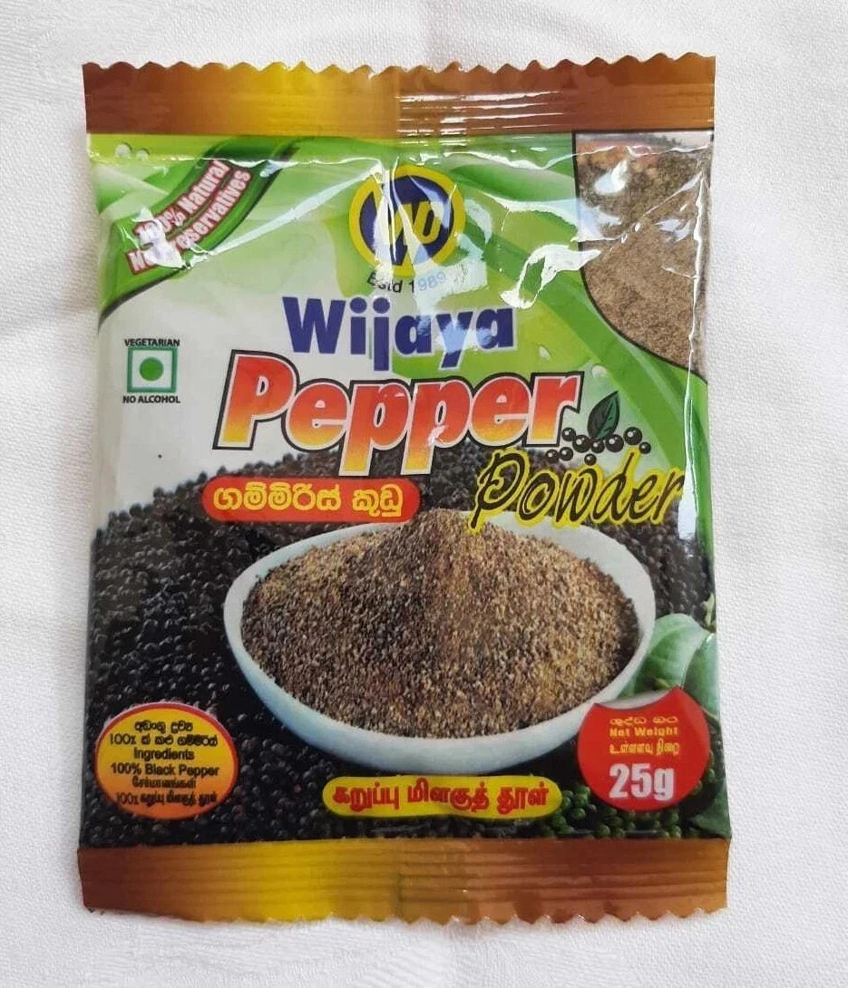 CEYLON BLACK PEPPER POWDER Natural Best Quality 100% Organic wijaya pepper 25g gallery