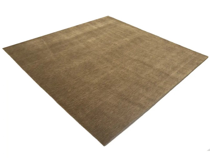 Solid Brown Hand-Loomed 8X8 Gabbeh Wool Rug Oriental Home Decor Carpet gallery