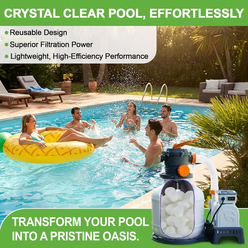 50PCS Pool Filter Balls for Sand-Filter - Dry Filter Sand Balls,Reusable Swimmin gallery