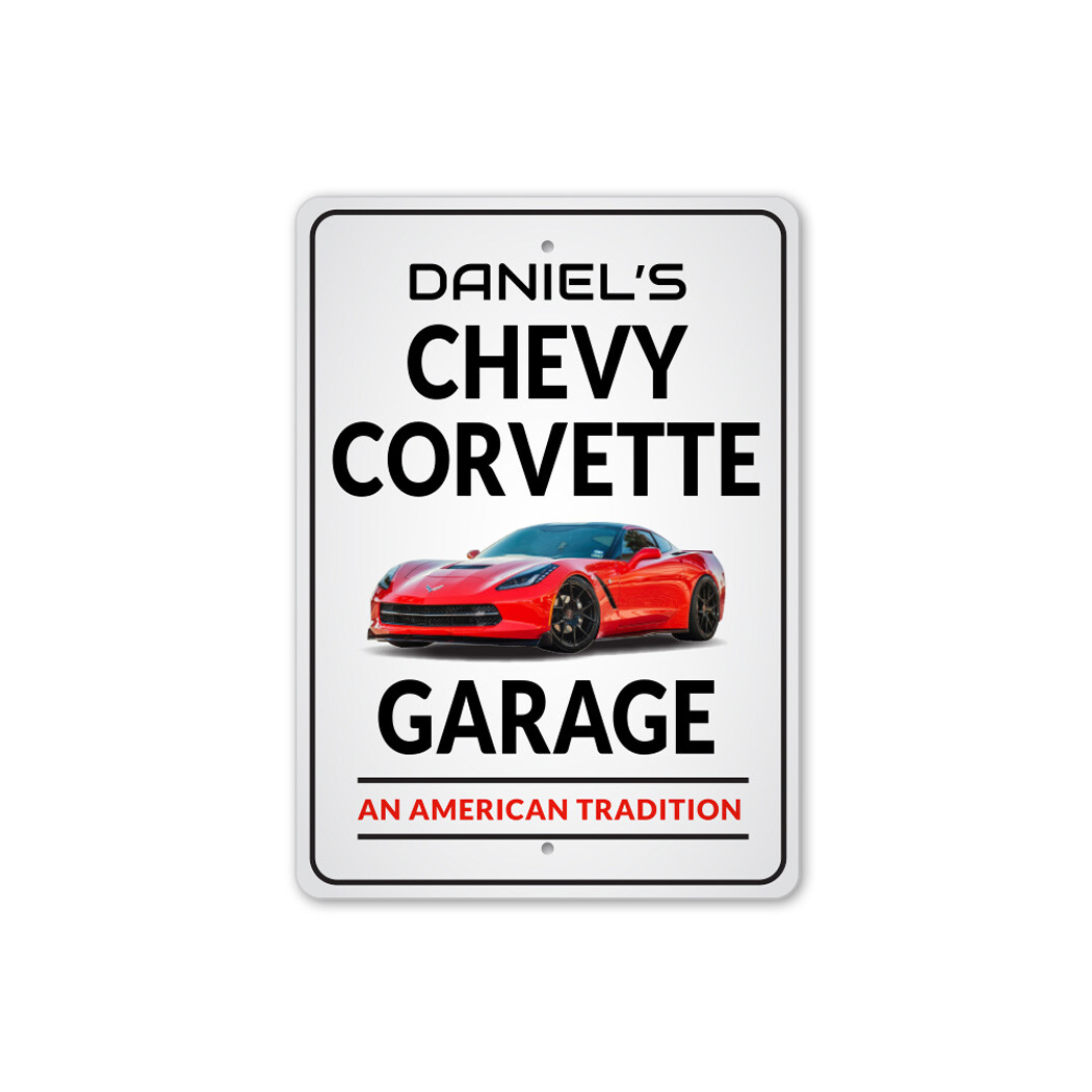 Personalized Chevy Corvette Garage Sign gallery