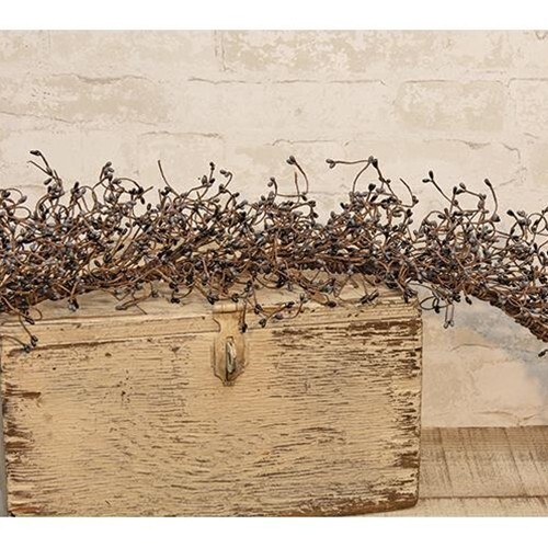 NEW Primitive FARMHOUSE PIP BERRY GARLAND BLACK AND GRAY 48" Cottage Rustic gallery