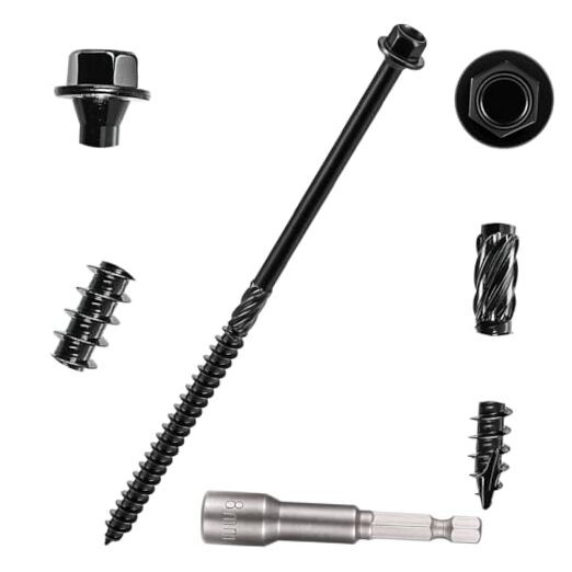 PCS(2.95lb), #14 x 6 Wood Structural Screws, Heavy Duty Hex #14x6" 50 Black gallery