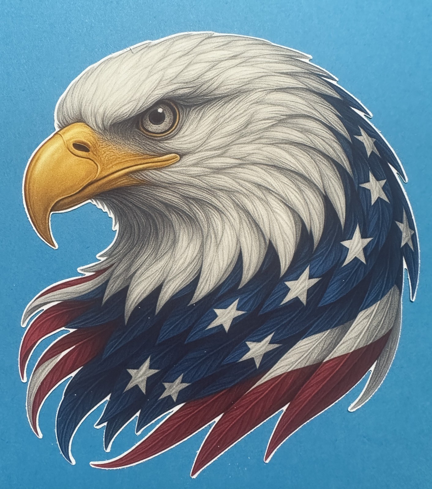5 inch American Eagle Flag Vinyl Sticker USA Patriotic gallery
