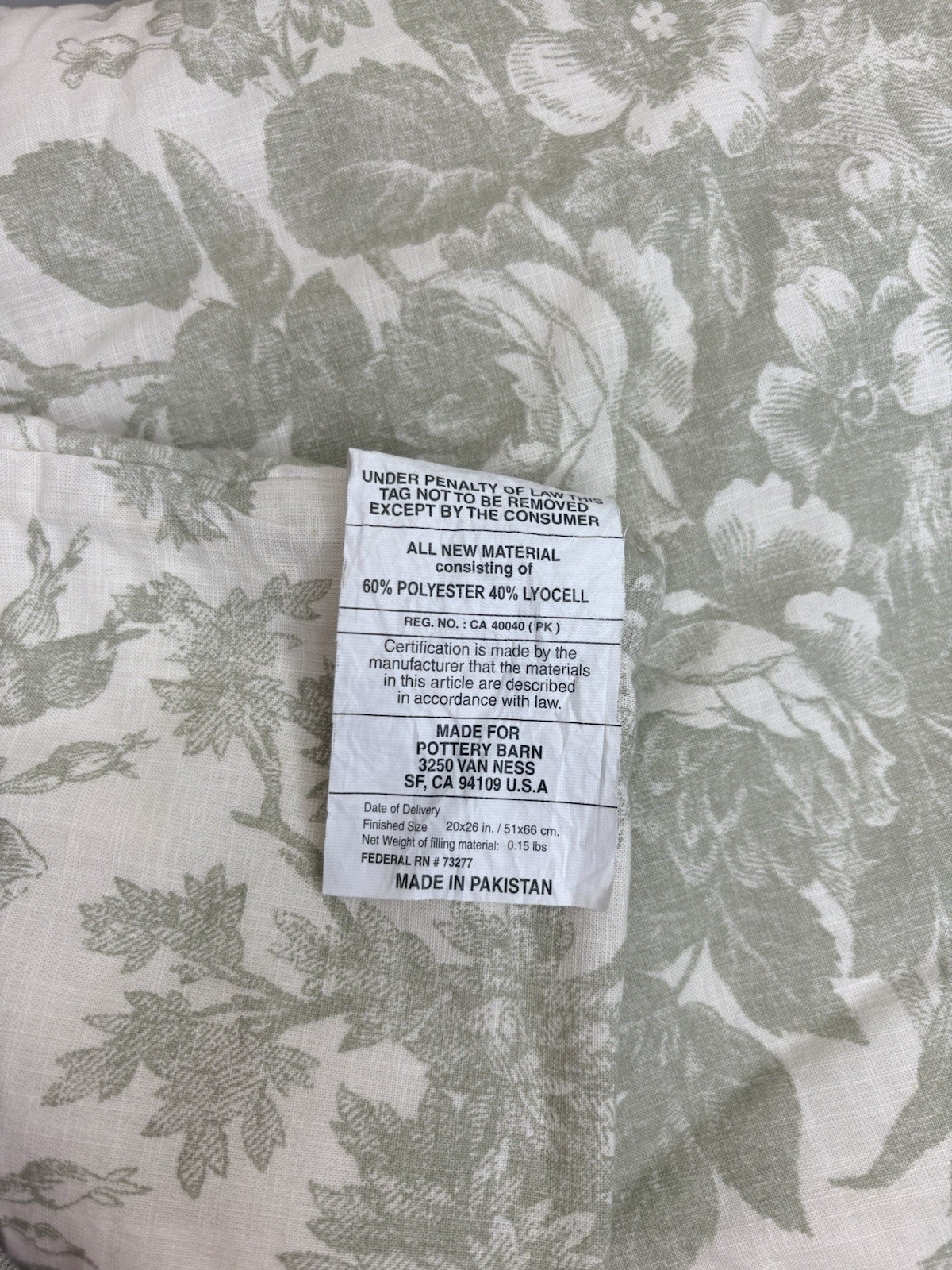Pottery Barn Sorrel Toile Comforter Sham Green (1) Standard Sham gallery