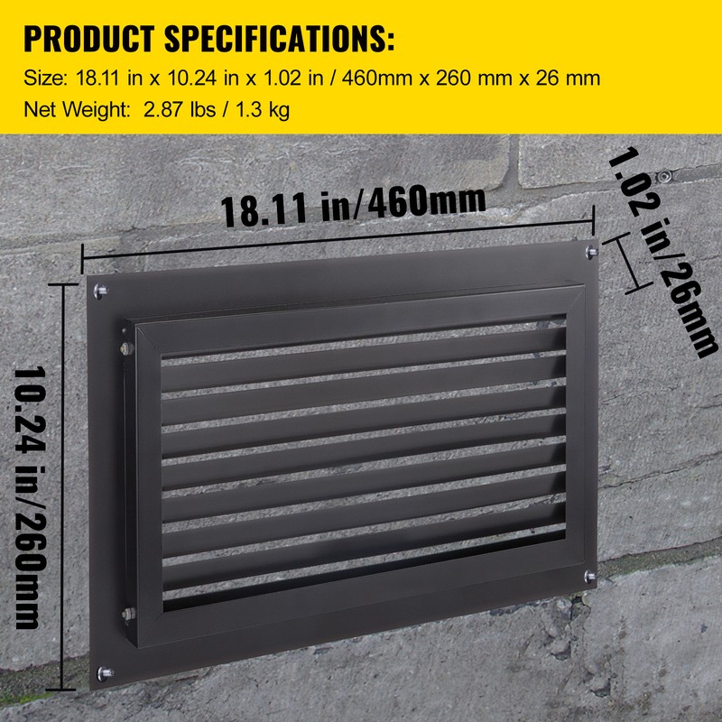Crawl Space Flood Vent Foundation Flood Vent 8"Height x 16"Width Wall Vent gallery
