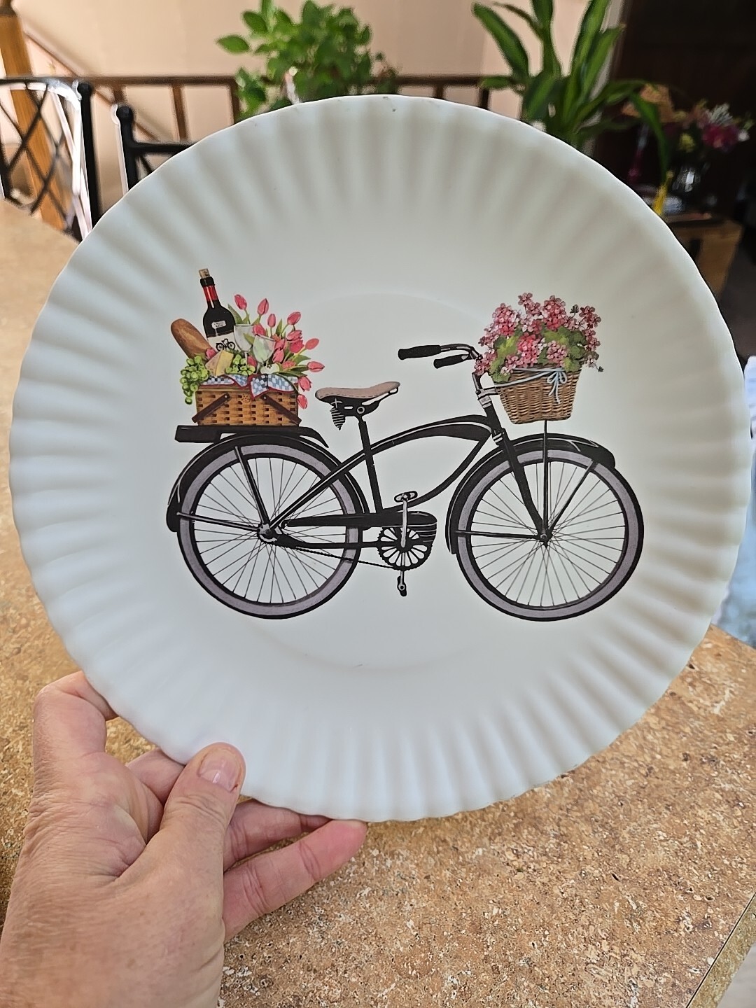 One Hundred 80 Degrees Bicycle Melamine Paper Plate Look 9" set of 2 gallery
