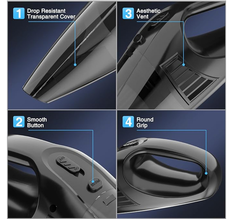 Car Vacuum,Portable Vacuum Cleaner with 11000PA Suction,DC 12V,0.5L Black gallery