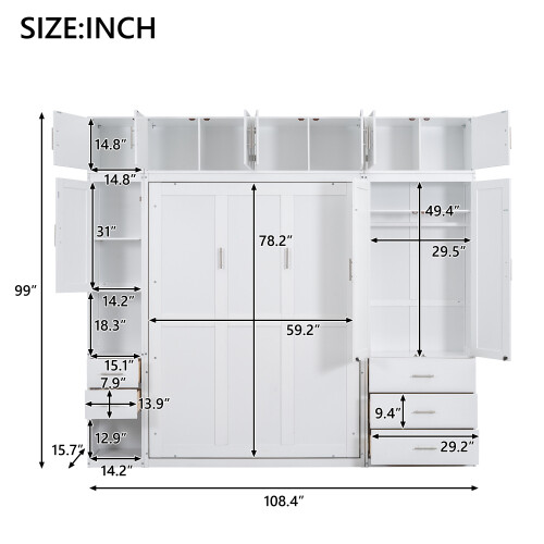 Multi-Functional Murphy Wall Bed with Lockers Wardrobe Video Storage Cabinet Bed gallery