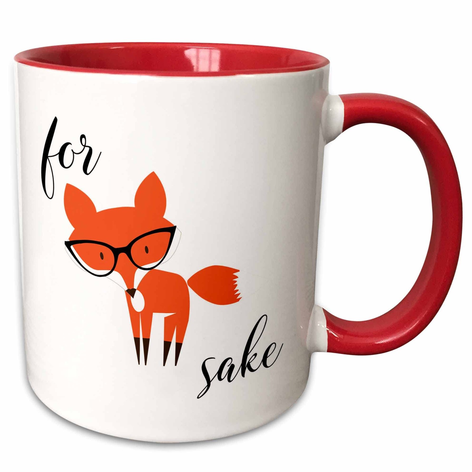 3dRose “For Fox Sake” Funny Coffee Mug – Two-Tone Red, 11 oz, Gift Idea gallery