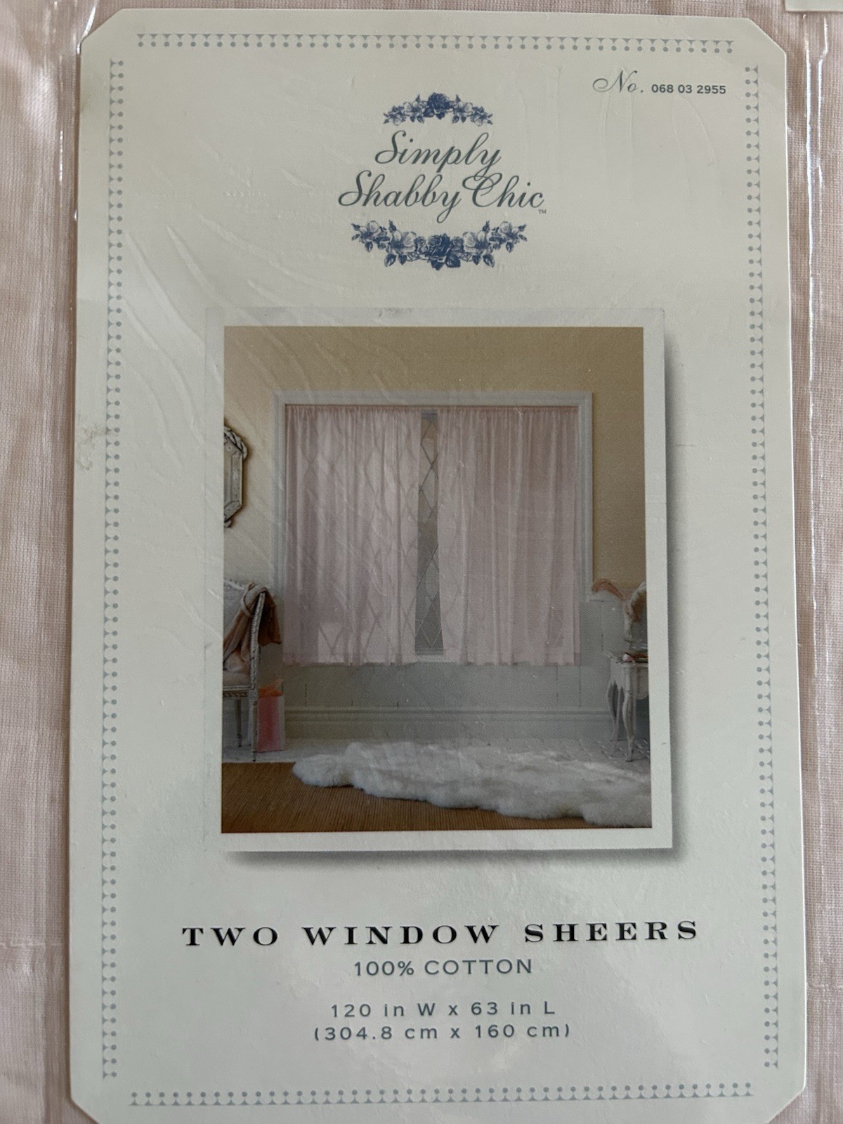 NEW 2 Vintage 2007 SIMPLY SHABBY CHIC Pink Voile Window Sheers Each 60”W x 63”L gallery