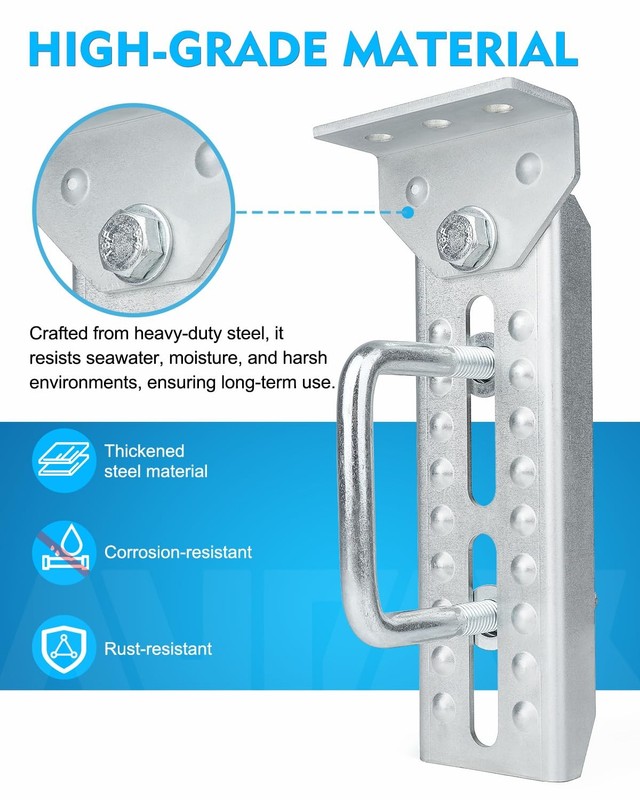 Heavy Duty 8" Boat Trailer Bunk Brackets, 4 PCS Galvanized Swivel Top Bunk Br... gallery