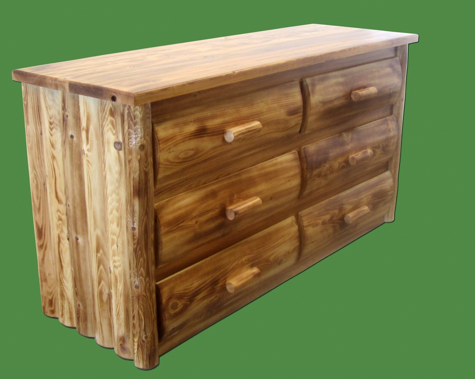 Northern Torched Cedar Log 6 Drawer Dresser-Dovetail/Solid Wood/Free Shipping gallery